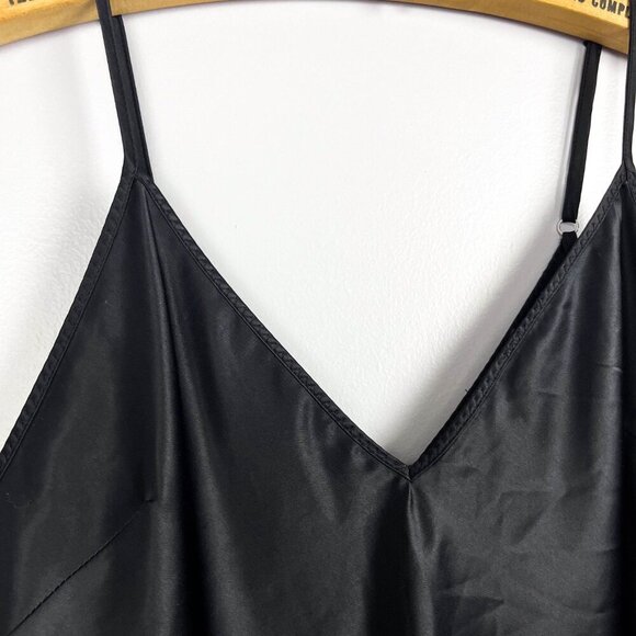 Zara Womens Satin V-Neck Cami Black Medium Date Night - Picture 3 of 4